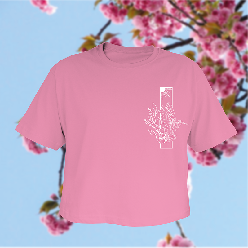 camiseta dama colibrí flor