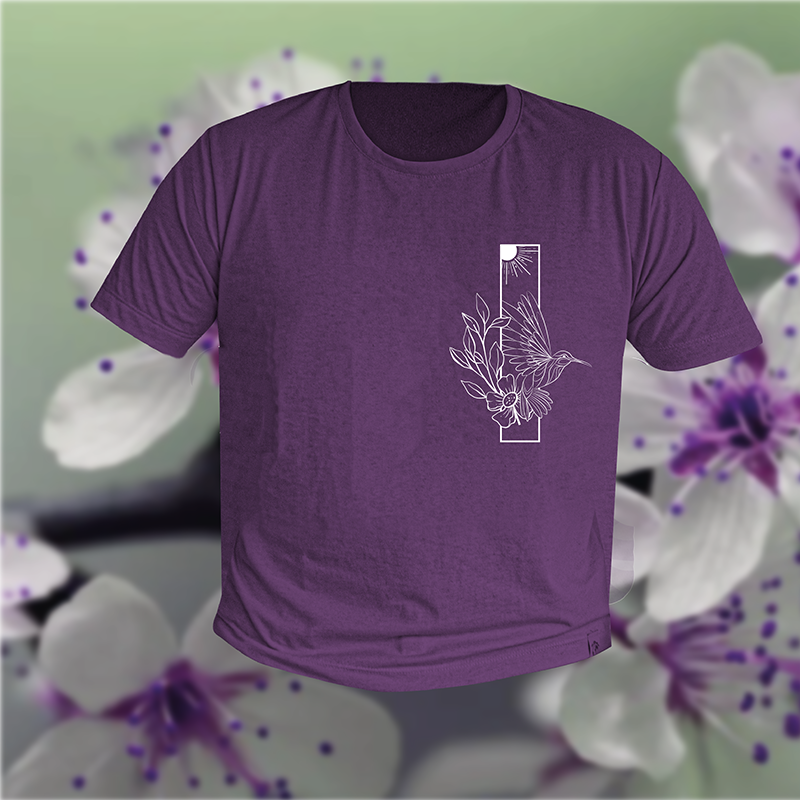 camiseta dama colibrí flor