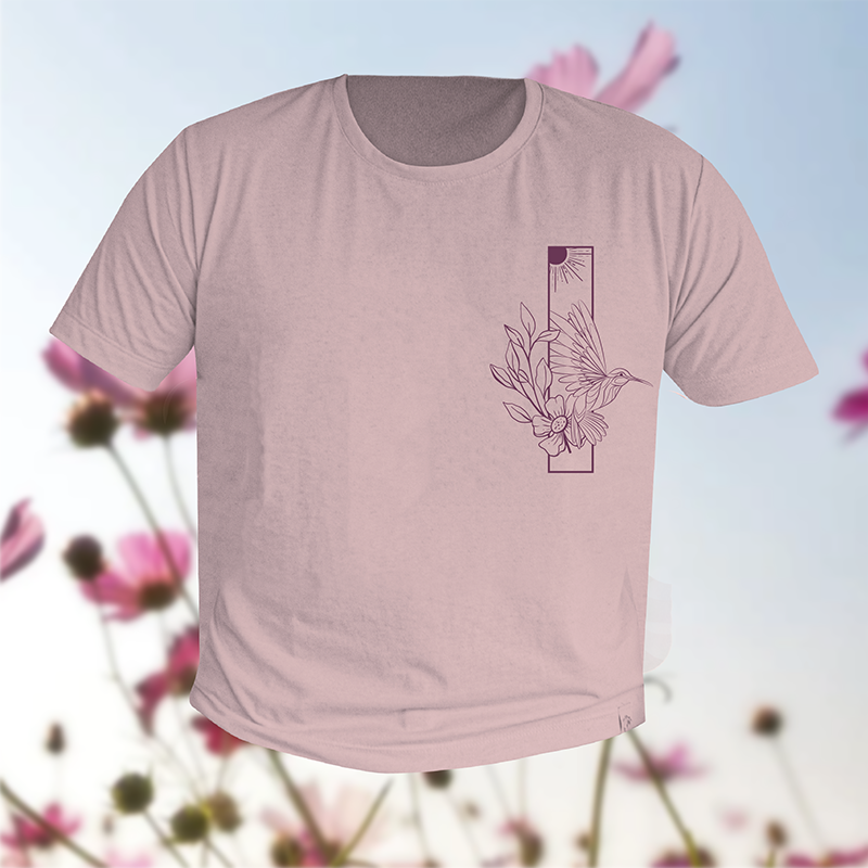 camiseta dama colibrí flor